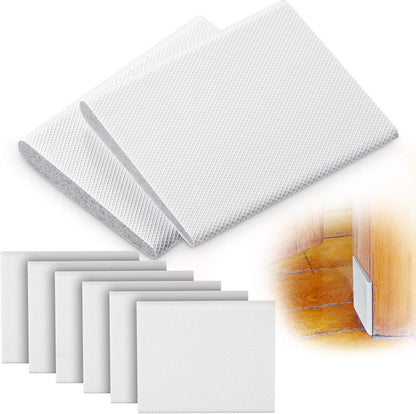 Jetec 6 Peices Self-Adhesive Door Corner Seals, Gap Filler Seal Strip Weather Stripping Draft Stopper Door Frame Seal Corner Foam for Weather Protection Isolation of Noise(Black)