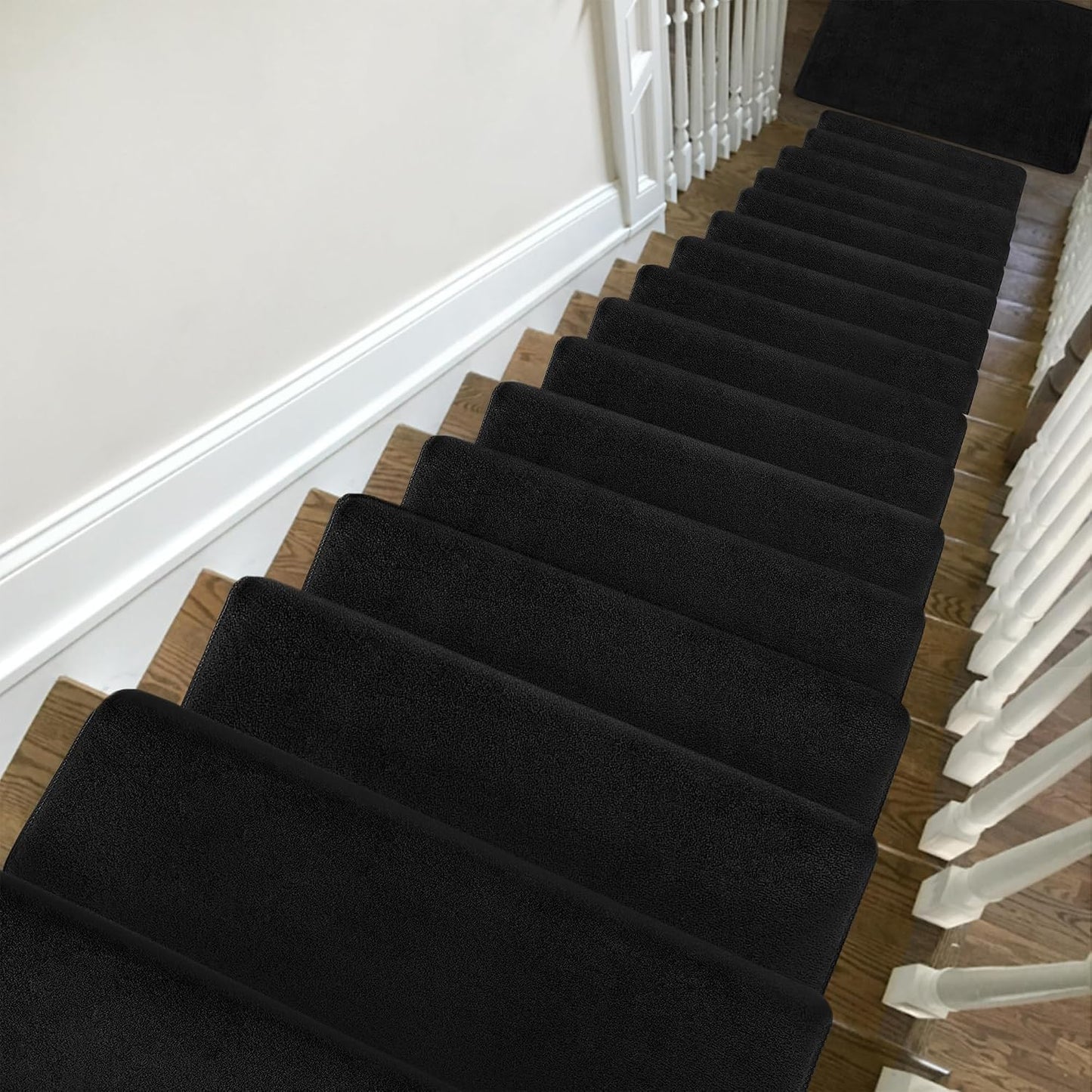 PURE ERA Carpet Stair Treads Ultra Plush 9.5" X 30"Soft Bullnose Indoor Stair Protectors Pet-Friendly Non-Slip Skid Resistant Tape Free Washable Reusable(2 Pieces,Brown)
