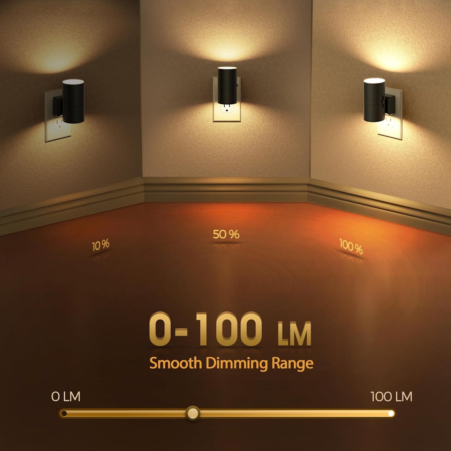 Briignite Motion Sensor Night Light,2 Pack Motion Activated Plug in Night Lights, 0-100LM Dimmable Soft White 3000K, Motion Sensor Light Indoor for Bathroom Hallway Bedroom Stairway Kid Elderly Pet