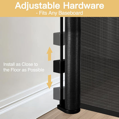 Newly Enhanced - 42" Tall × 120" Extra Wide Retractable Baby Gate Keeps Pets from Getting Under Tall Dog Gate, Indoor/Outdoor Baby Gates for Dogs, Retractable Dog Gate for Large Openings, White