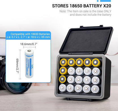 JJC 44 Slots AAA Triple A Battery Case Holder with Removable Battery Tester, Water-Resistant & Shockproof AAA Battery Storage Box Organizer