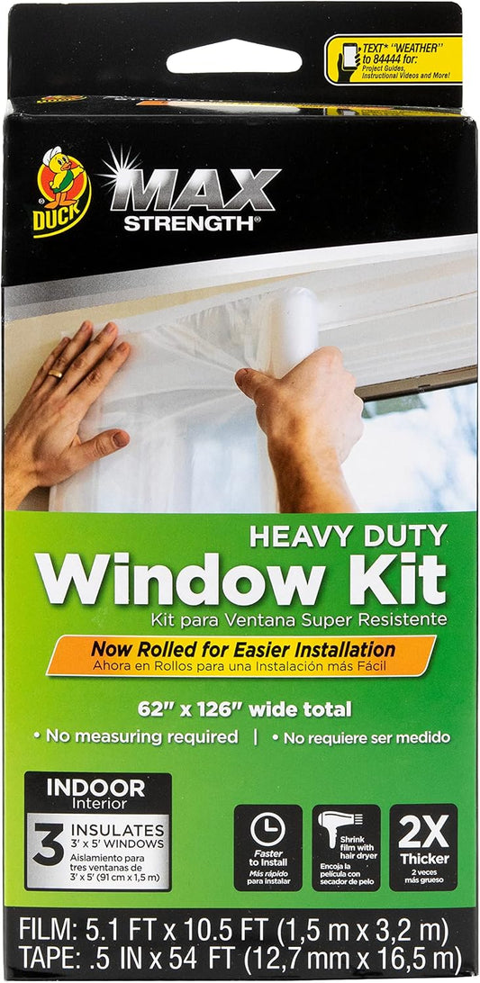 Duck MAX Strength Heavy Duty Insulating Film for Patio Door/Extra Large Window, 84-Inch x 120-Inch, Indoor, 284352
