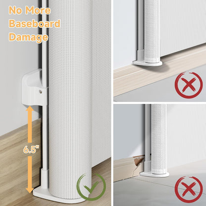 Retractable Baby Gate,55" Wide x 34" Tall Mesh Safety Gate for Dogs & Babies, Indoor/Outdoor Use for Stairs, Doorways, Hallways,Easy Installation Mesh Gate