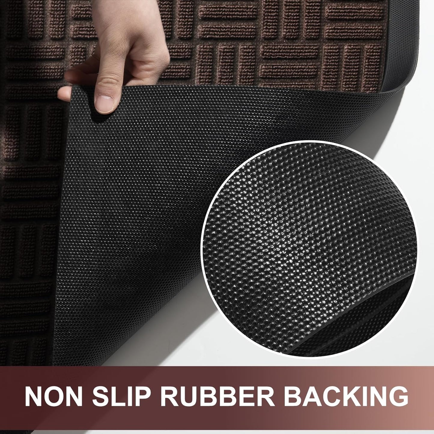 Mibao Front Door Mat, Heavy Duty Durable Welcome Mat for Outdoor Indoor, Dirt Trapper Waterproof Super Absorbent Door Mat for Entryway Outside Patio Porch, 29.5" x 17", Grey