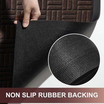 Mibao Front Door Mat, Heavy Duty Durable Welcome Mat for Outdoor Indoor, Dirt Trapper Waterproof Super Absorbent Door Mat for Entryway Outside Patio Porch, 29.5" x 17", Grey