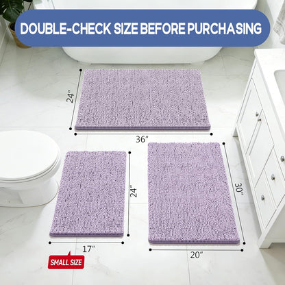 Bcoimo Bathroom Rugs 24x17, Bath Mats for Bathroom Non Slip with Rubber Backing,High Absorbent Microfiber Bath Rugs Quick Drying, Machine Washable, Durable Decor
