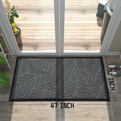 Yimobra Front Door Mat Outdoor Indoor, 29.5x17 All-Season Waterproof Door Mat Outside Entrance, All-Weather Non-Slip Outside Doormat for Garage Patio Entryway, Brown