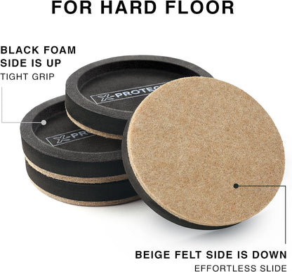 X-Protector Felt Furniture Sliders for Hardwood Floors 24 PCS 1” - Self-Adhesive Furniture Slider - Heavy-Duty Furniture Movers for Hard Surfaces - Felt Sliders - Move Your Furniture Easily!