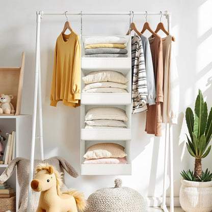 GRANNY SAYS 3-Shelf Hanging Closet Organizer and Storage, Collapsible Hanging Closet Shelves, Hanging Organizer for Closet & RV, Gray, 29 ½" H X 12" W X 12" D, 1-Pack
