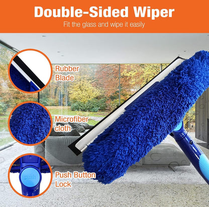 Bring It On Professional Window Squeegee with Microfiber Scrubber 10 Inch
