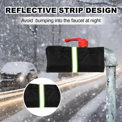 Pangda 4 Pcs Outdoor Faucet Cover for Winter Freeze Protection Outside Insulated Water Spigot Freeze Frost Waterproof Insulation Wrap with Reflective Strip for Garden (Classic,Green)