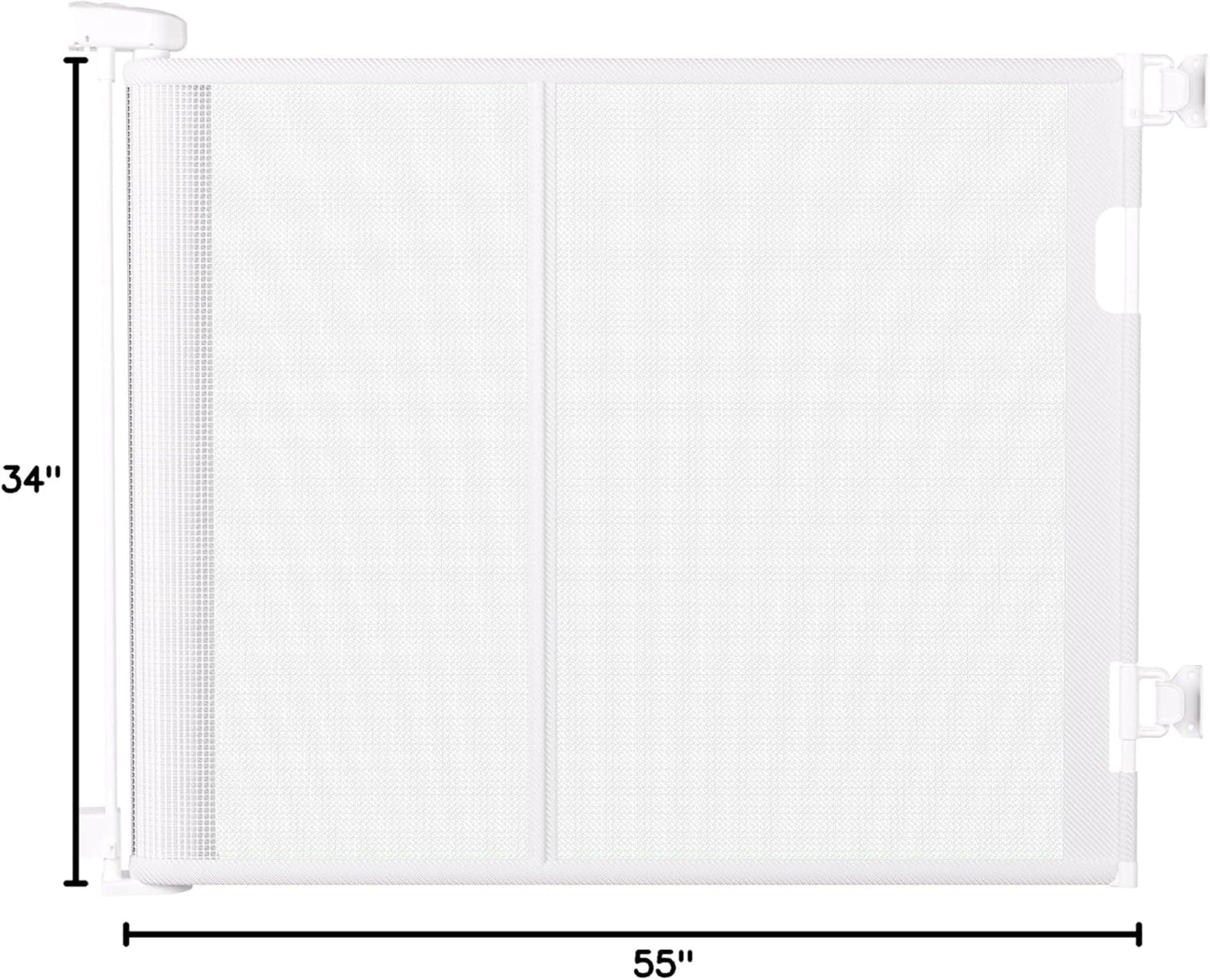 55 inches Retractable Baby Gate, 34 inches Tall Extra Wide Pet Gate for Stairs, Hallways and Doorways, Indoor Outdoor Safety Gate for Toddlers & Small Dogs, Black