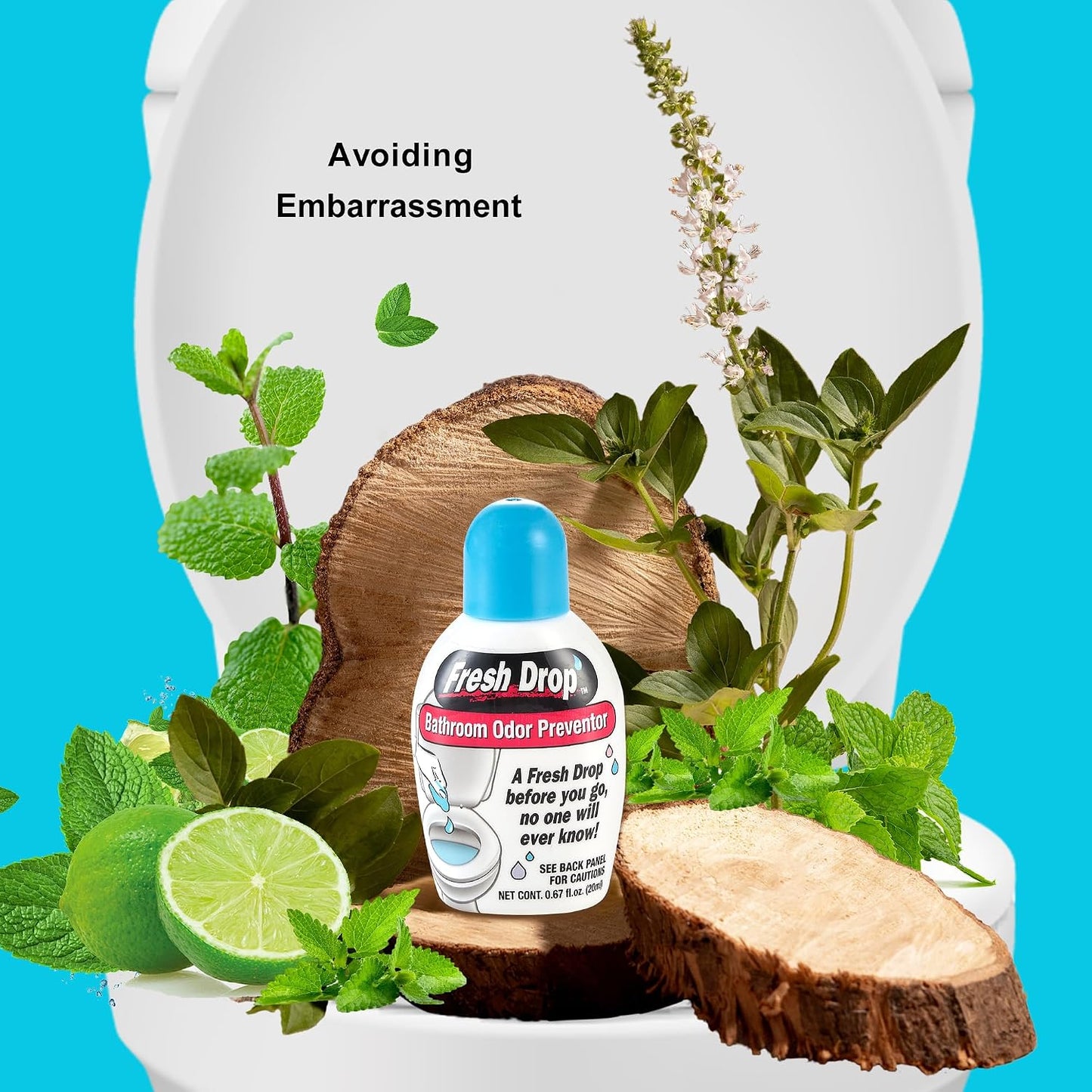 Fresh Drop Poop Odor Eliminator, Toilet Odor Eliminator, One Drop Toilet Deodorizer, Toilet Spray, Air Freshener Spray, 0.67 Fl Oz Each, 3 Pack