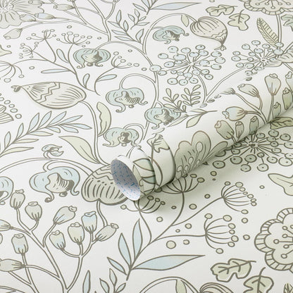 HeloHo Blue Floral Wallpaper Peel and Stick Self Adhesive Removable Wall Paper 16.1" X 118" Renter Friendly Waterproof Wallpaper Contact Paper for Furniture Living Room Bedroom Decor