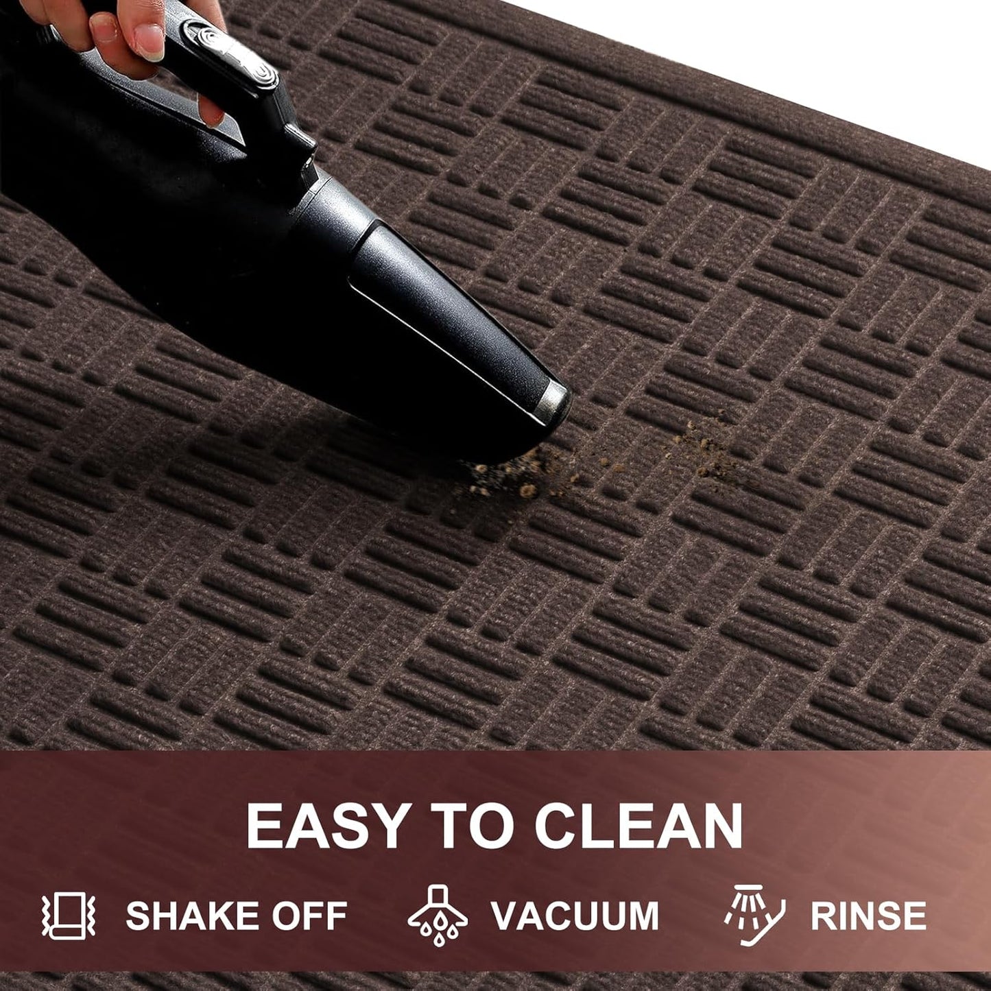 Mibao Front Door Mat, Heavy Duty Durable Welcome Mat for Outdoor Indoor, Dirt Trapper Waterproof Super Absorbent Door Mat for Entryway Outside Patio Porch, 29.5" x 17", Grey