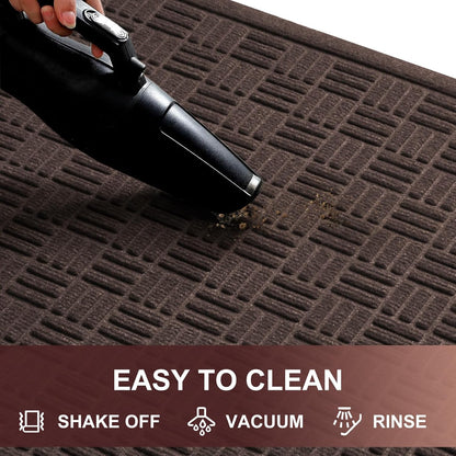 Mibao Front Door Mat, Heavy Duty Durable Welcome Mat for Outdoor Indoor, Dirt Trapper Waterproof Super Absorbent Door Mat for Entryway Outside Patio Porch, 29.5" x 17", Grey