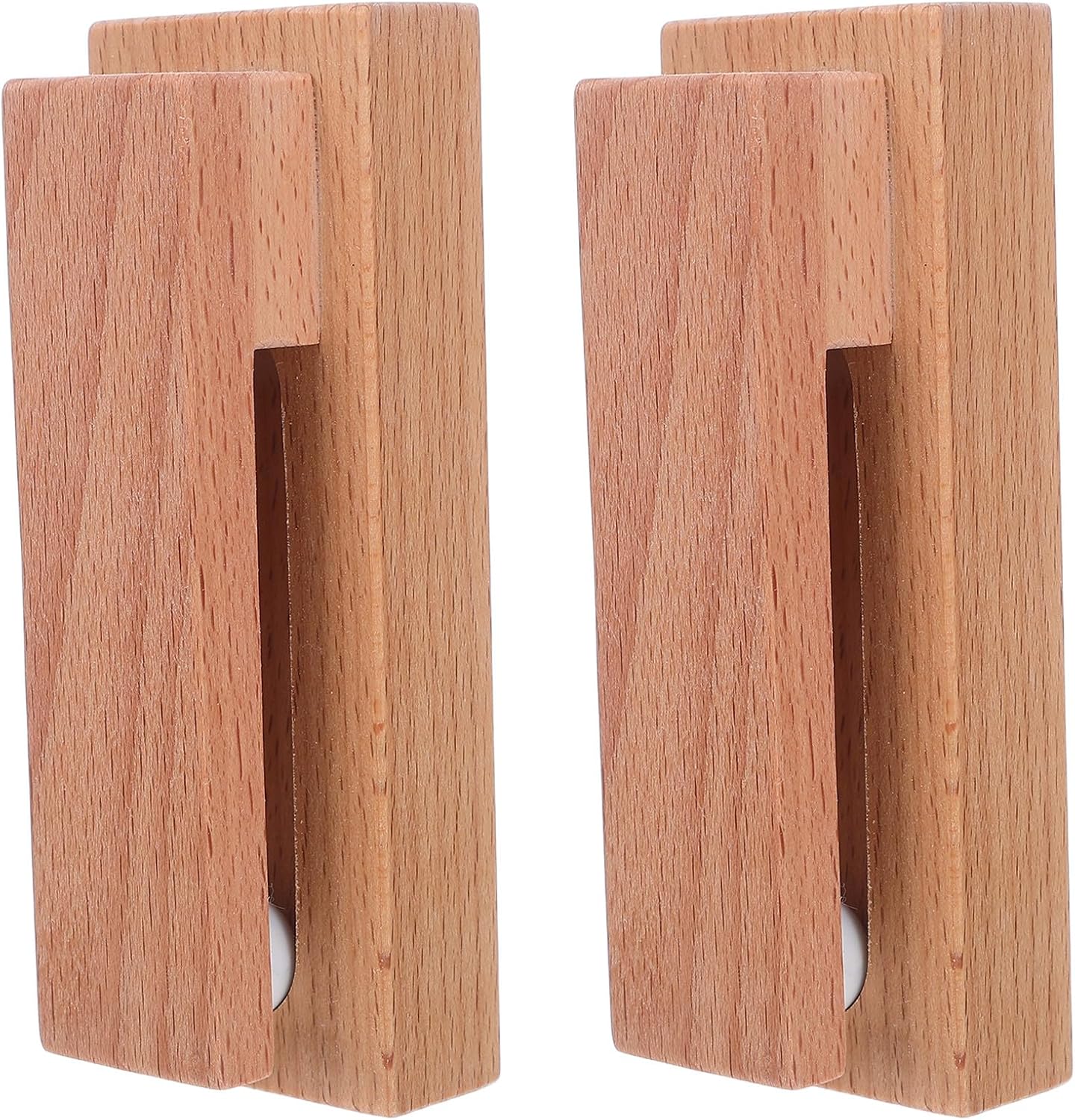 Cabilock 2pcs Solid Beech Wood Wall Hooks Bathroom Towel Hanging Rack Wall-Mounted Organizer for Kitchen Cleaning Cloth Storage