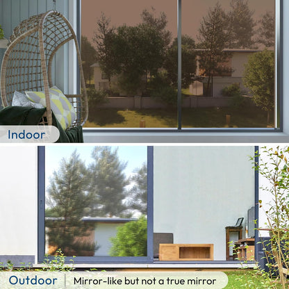 rabbitgoo Window Privacy Film, Decorative Stained Glass Window Film, Sun Blocking Glass Clings, Renter-Friendly Static Cling Frosted Sticker Covering for Home Door, Rainbow Tulip 17.5" X 78.7"