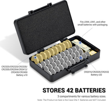 KIWIFOTOS 27 AA + 35 AAA Combo Battery Case Set with Tester | 62 PCS AA AAA Battery storage, Pegboard compatible, Wall Mount Battery Organizer Dispenser, magnetic tester, no‑assembly