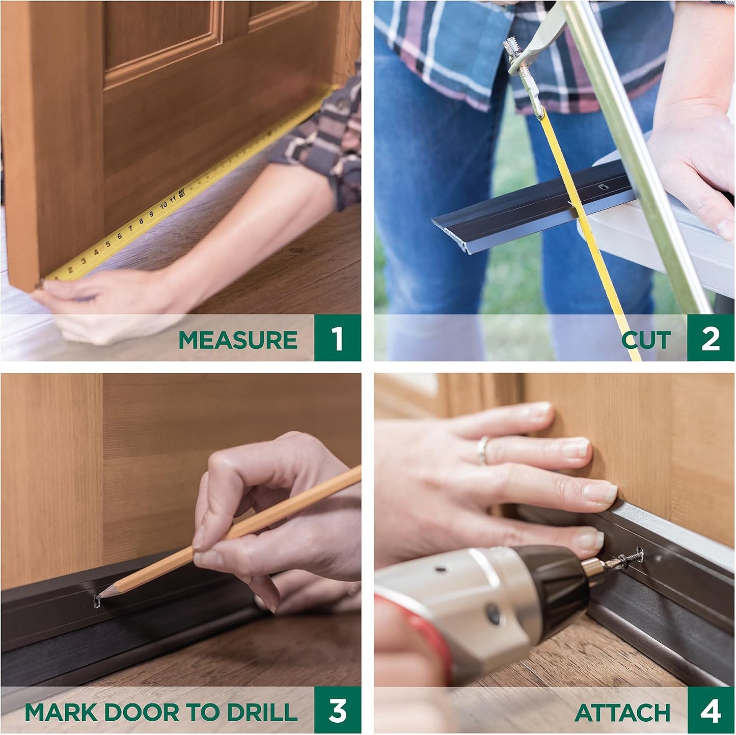 M-D Building Products 68247 All Season Aluminum Door Sweep for Bottom of Door, Heavy Duty Rubber Seal, Exterior & Interior Weather Stripping Bottom Door Seal, Commercial & Residential, (Silver, 36in)