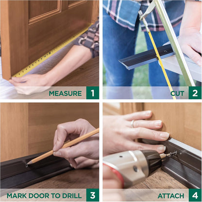 M-D Building Products 68247 All Season Aluminum Door Sweep for Bottom of Door, Heavy Duty Rubber Seal, Exterior & Interior Weather Stripping Bottom Door Seal, Commercial & Residential, (Silver, 36in)