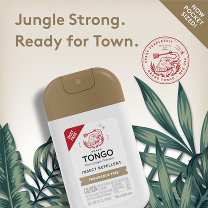 Grand Tongo DEET-Free Insect Repellent Spray, 12 Hour Mosquito Protection, Picaridin Pocket Pump Spray, 1 oz Travel Size, Citrus + Sandalwood, 3 Pack