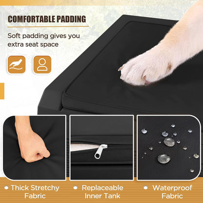 Devoko 100 Gallon Waterproof Large Resin Deck Box Indoor Outdoor Lockable Storage Container for Patio Furniture Cushions Garden Tools (100 Gallon, Black)