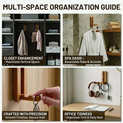 Wall Mounted Drying Rack, Wooden Foldable Clothes Drying Rack for Bathroom, Laundry Room, and Closet, Space Saving Organizer (1PCS)