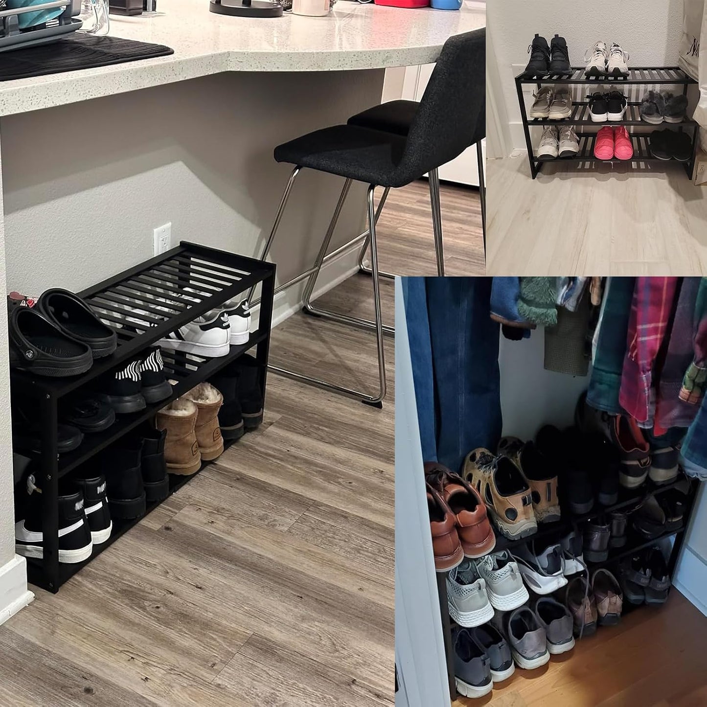 Jripae 5 Tier 32.5*10.5*30.3in Bamboo Shoe Rack for Closet Entryway Bedroom | Stackable Shoe Shelf Holder for Men/Women Hallway/Garage, Bookshelf, Flower Rack, Home Space Saving