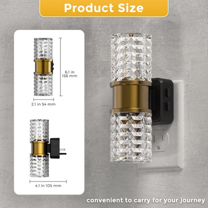 L LOHAS LED Night Light,Dimmable Night Lights Plug into Wall, 2 Pack Acrylic Nightlight with 0-100 LM Adjustable Brightness, 3000K Plug in Night Light with Dusk to Dawn Sensor, for Bathroom Hallway