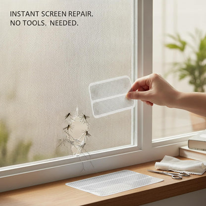 Self-Adhesive Fiberglass Screen Patch Kit for Windows and Doors, No Frame Removal Needed, Multicolor Mesh Repair