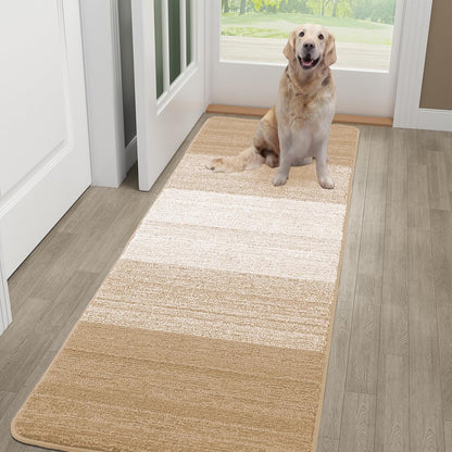 Kitinjoy Indoor Outdoor Door Mat, 32x20 Non-Slip Absorbent Dirt Trapper, Low-Profile Washable Inside Entrance Front Floor Mat, Sturdy Soft Entry Doormats for Entryway, Grey