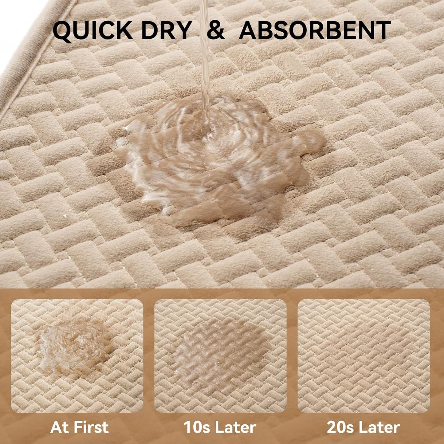 YDKGL Bathroom Rugs Non Slip, Super Absorbent Quick Dry Bath Mats for Bathroom, Foam Weave Texture Thin Bath Rugs Washable with Rubber Backing Fit Under Door Outside Shower,16" x 24“