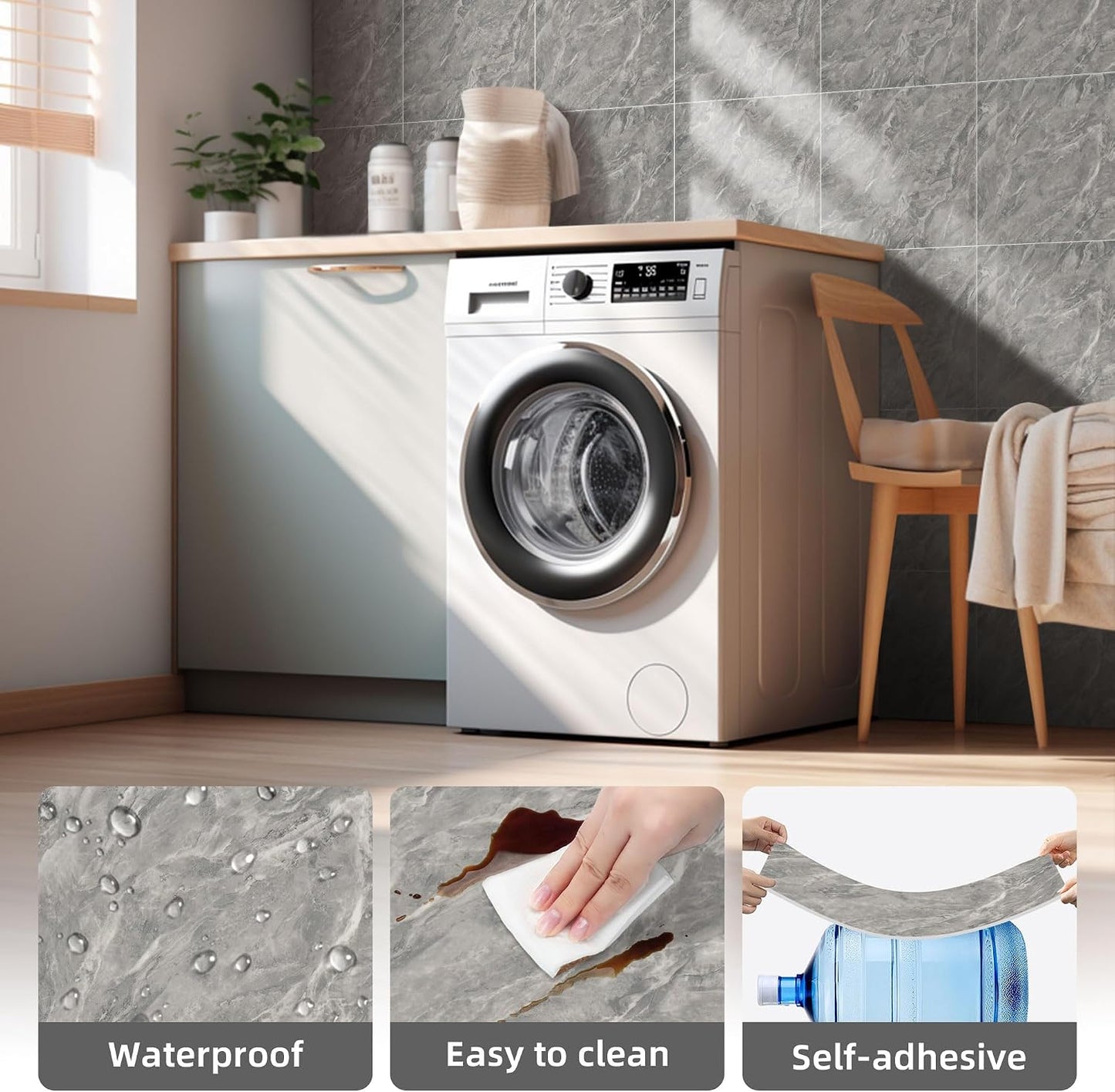 Vieshful 20pcs Peel and Stick Backsplash Tile，12"x12" Self Adhesive Marble Tile for Wall, PVC Waterproof Shower Wall Panels, Back Splash Stick on Tiles for Kitchen Bathroom Living Room (Not Real Tile)