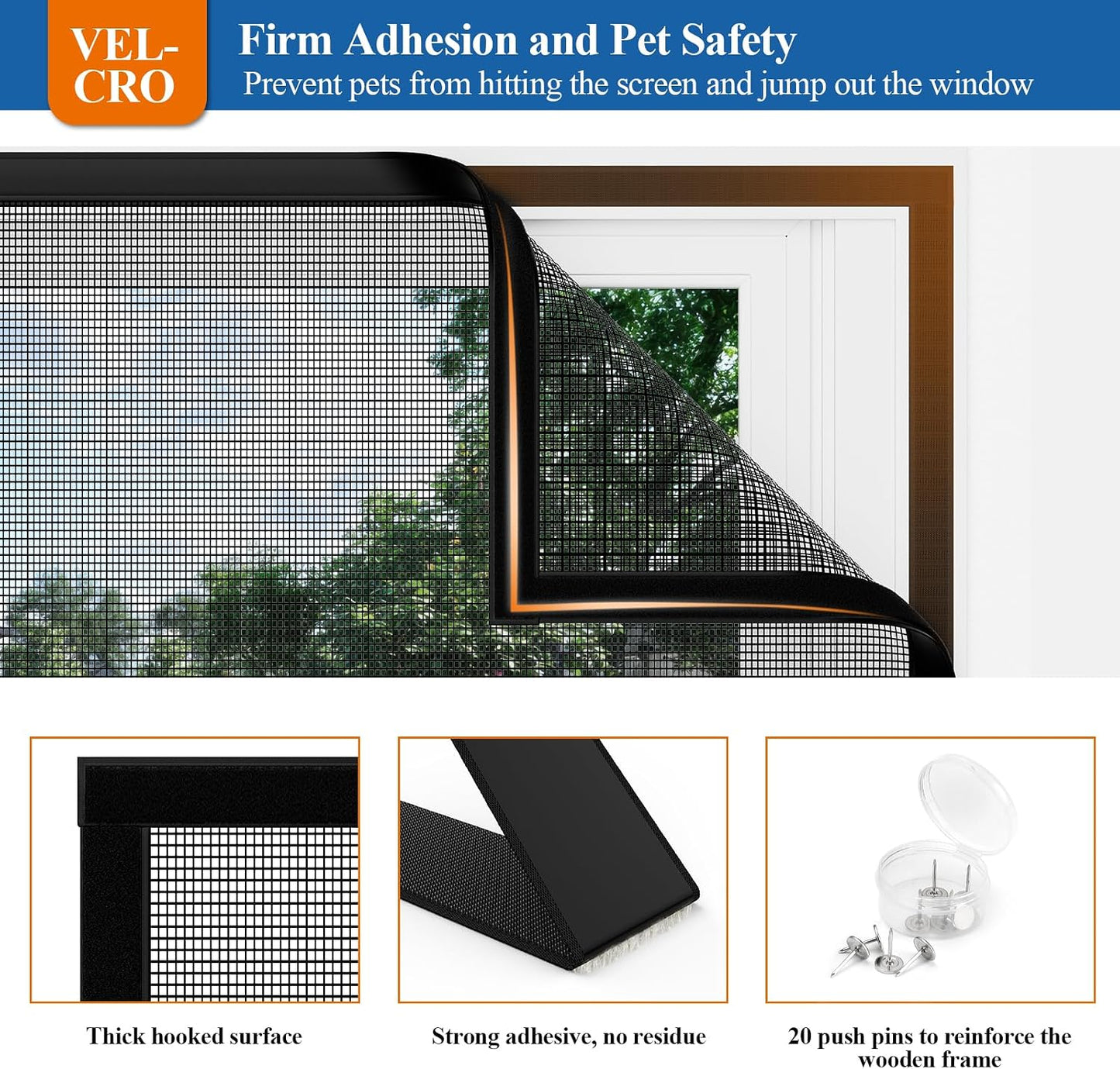 2PACK MAGZO Window&Door Screen Replacement Kit, 48''W x 99''L, with Retainer Spline (Total 65.6 FT) and Press-Fit Roller Tool, Scratch-Proof Polyester, Mesh Roll Repair for Patio, Pet Friendly, Grey