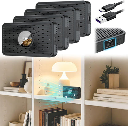 Auto Power-off Cordless Rechargeable Mini Dehumidifier Desiccant,Electric Moisture Absorption Silica Gel Packet for Storage Totes Jewelry Display Cabinet Guitar Case Drawer Photo Album Document-Purple