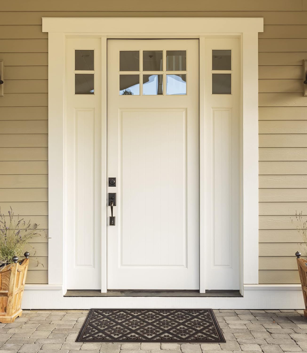 DII Rubber Doormats Collection All Weather, 18x30, Lattice