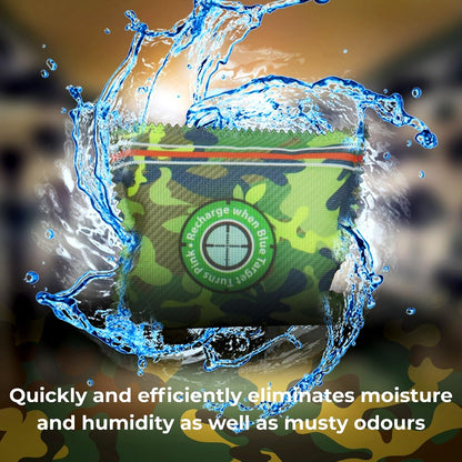 Zarpax Gun Safe Dehumidifier Camouflage - Rechargeable Desiccant Dehumidifier Bags - Reusable & Absorbs Moisture & Humidity - 4x Pack