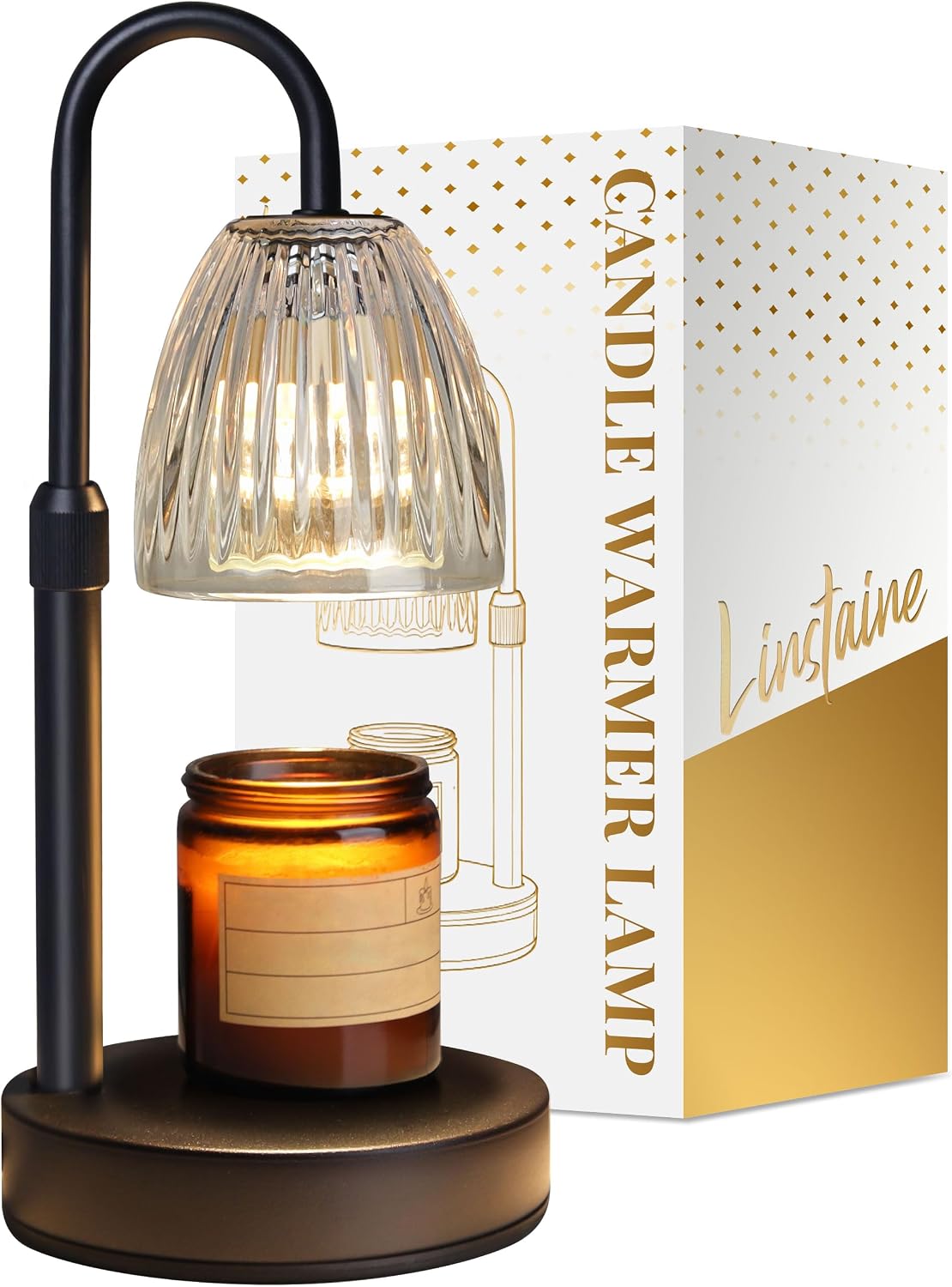 Candle Warmer Lamp with Timer Dimmer Adjustable Height, Mothers Day Gifts for Mom, Birthday Gifts for Women, House Warming New Home Decor, Electric Wax Warmer for Jar Candles, Gold