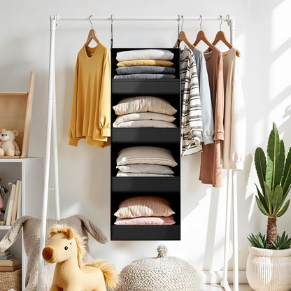 GRANNY SAYS 3-Shelf Hanging Closet Organizer and Storage, Collapsible Hanging Closet Shelves, Hanging Organizer for Closet & RV, Gray, 29 ½" H X 12" W X 12" D, 1-Pack