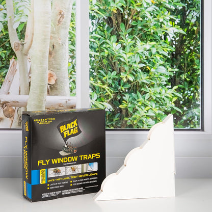 Black Flag Fly Stick, Trap Houseflies and Flying Insects, Pack of 6