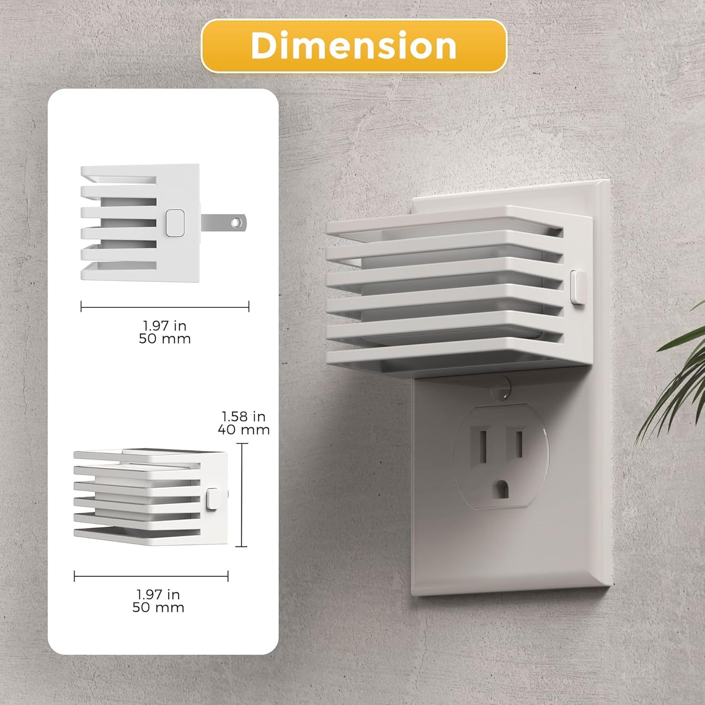 L LOHAS LED Motion Sensor Night Lights, [2 Pack] Dimmable Night Light Plug into Wall with Dusk-to-Dawn Sensor, Adjustable Brightness, 3000K Plug in Nightlight for Bedroom Bathroom Hallway (Black)