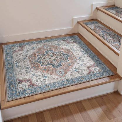 OJIA Stair Treads Non Slip for Wooden Steps Indoor 15PCS Carpet Stair Treads, Rubber Backing Stair Carpet Treads, Residue Free 8"x30" Staircase Step Treads Edging Stair Rugs for Kids & Pets, Gray