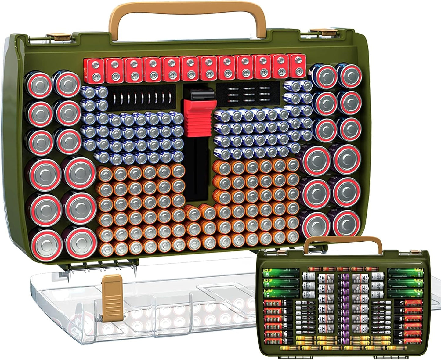 ALCYON 269+ Battery Organizer Case with Tester, Double-Sided Storage-Blue | Clear Rigid Shell and Dedicated Slots Keep Batteries Visible, Separated and Secure for Home, Office or Workshop,Case Only