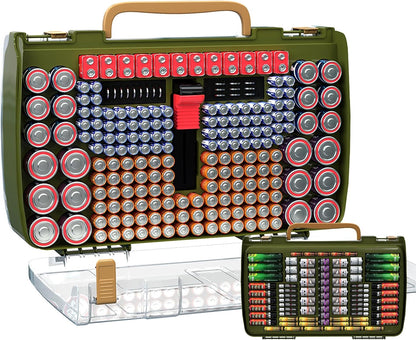 ALCYON 269+ Battery Organizer Case with Tester, Double-Sided Storage-Blue | Clear Rigid Shell and Dedicated Slots Keep Batteries Visible, Separated and Secure for Home, Office or Workshop,Case Only
