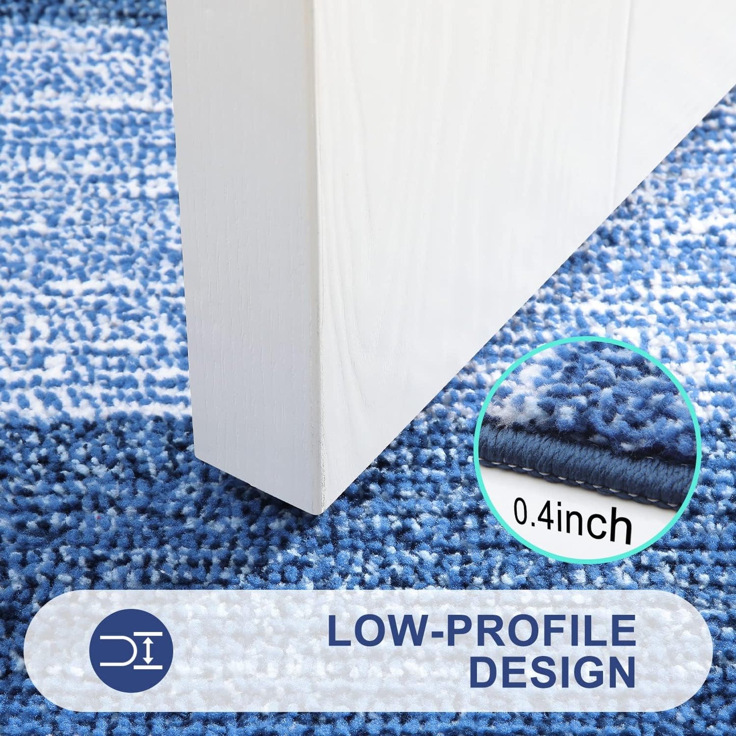 Kitinjoy Indoor Outdoor Door Mat, 32x20 Non-Slip Absorbent Dirt Trapper, Low-Profile Washable Inside Entrance Front Floor Mat, Sturdy Soft Entry Doormats for Entryway, Grey