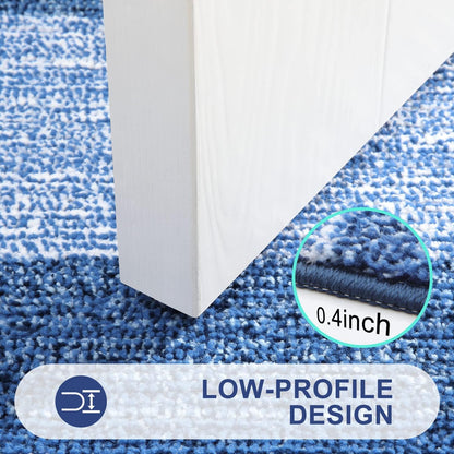 Kitinjoy Indoor Outdoor Door Mat, 32x20 Non-Slip Absorbent Dirt Trapper, Low-Profile Washable Inside Entrance Front Floor Mat, Sturdy Soft Entry Doormats for Entryway, Grey