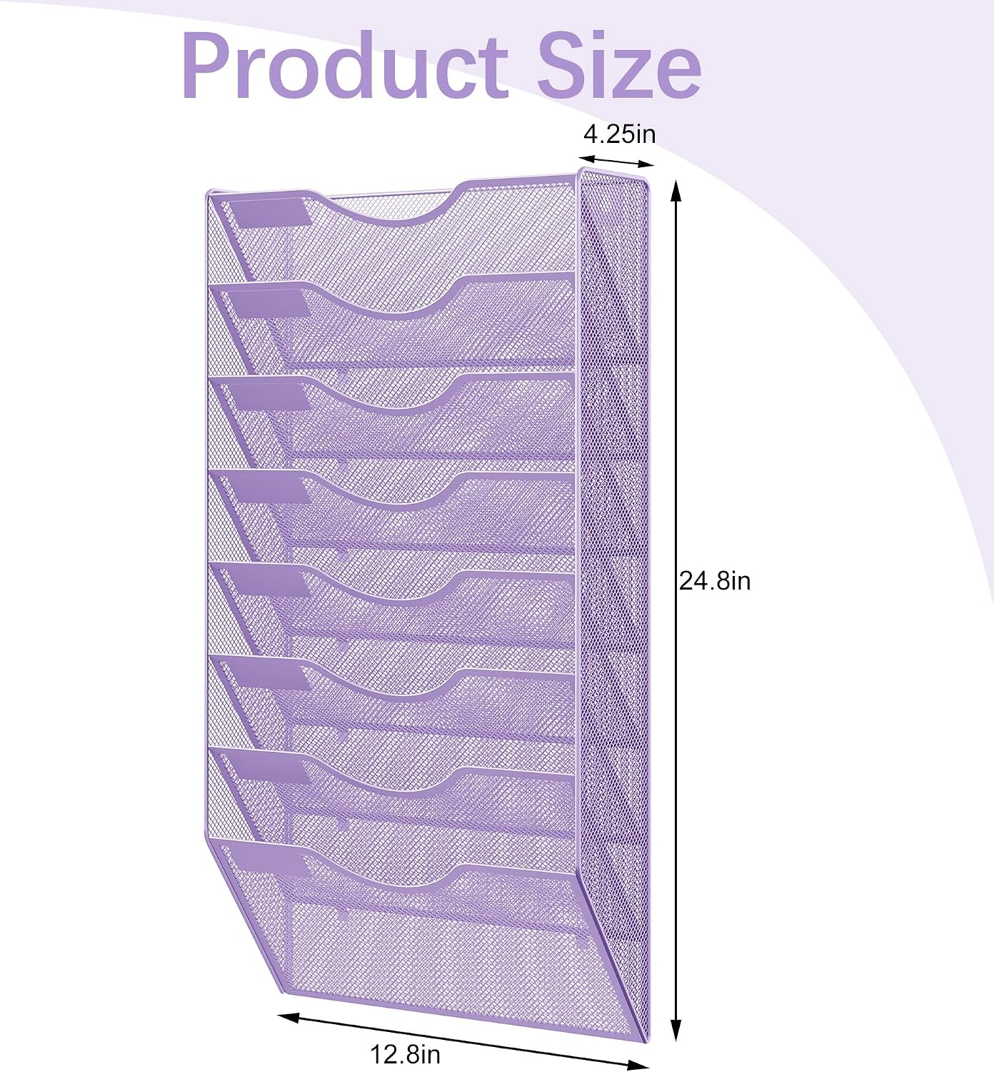EasyPAG 5 Pocket Mesh Wall File Organizer with Key Hooks, Hanging Paper Folder Holder with Classify Label, Vertical Wall Mount Mail Organizer for Office Home Classroom, Black