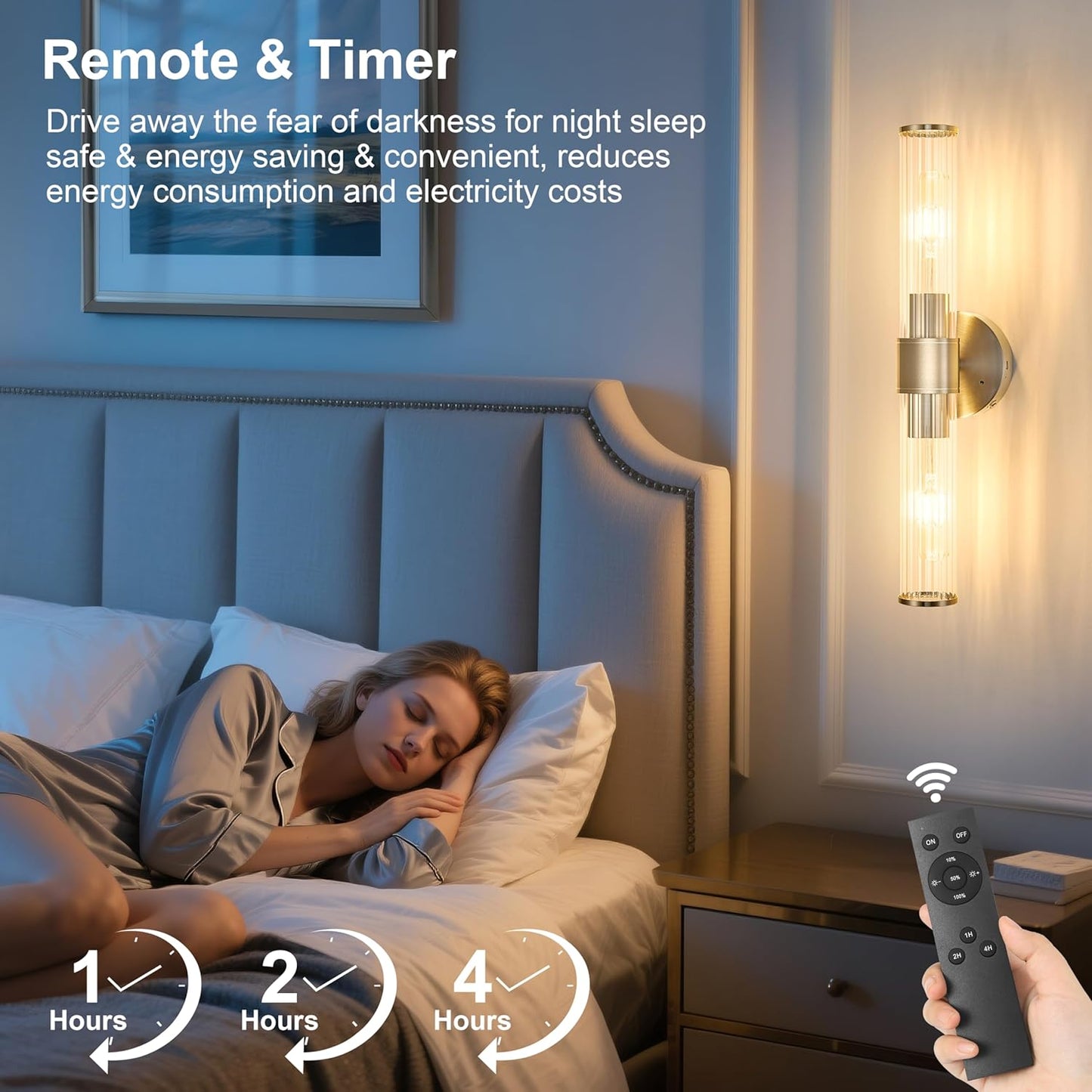 Morauroral Gold Battery Operated Wall Sconces Set of Two, Rechargeable Wall Sconce with Dimmable Remote Control, 20 Inch Wireless Sconce Wall Light for Bedroom, Living Room (Bulbs Included)