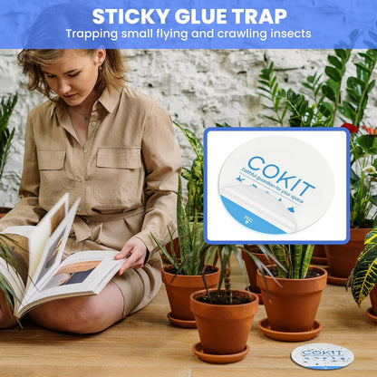 Glue Pads for Flying Insect Traps, 12-Pack Sticky Glue Boards for Gnats, Mosquitoes, and Fruit Fly Catchers, Indoor Refill Cards (4.3 Inches)
